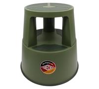 WEDO FrNK - Sgabello con rotelle Super Step - Robusto sgabello in plastica, certificato TÜV/GS secondo EN 14183-F, antiscivolo, arrotolabile, Made in Germany, altezza ca. 43 cm, portata 150 kg, verde