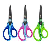 WEDO Gripy Forbici 13 cm - Lame affilate in acciaio inox con rivestimento titanio PVD, ergonomiche e antiscivolo - Perfette per scuola, ufficio e hobby - Rosa, verde, blu