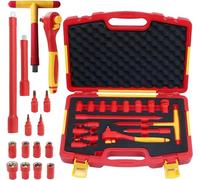 WEDO Isolato 3/8" Socket Set 16Pcs, Socket Key Kit, 8 socket 6 pt, chiave a cricchetto, impugnatura tipo T, 2 driver estensione, 4 prese esagonali