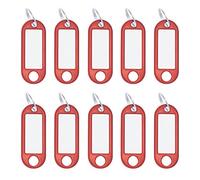 Wedo Key 262101802 - Etichette rimovibili in plastica, con anello, confezione da 10, colore: Rosso