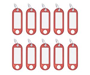 Wedo Key 262101802 - Etichette rimovibili in plastica, con anello, confezione da 10, colore: Rosso