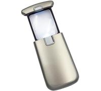 WEDO Lente d'ingrandimento LED Lucina - Lente d'ingrandimento tascabile con ingrandimento 3x, luce e batteria, argento