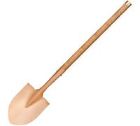 WEDO Pala a punta rotonda con collo lungo piegato e non scintillante, manico in legno lungo 86,4 cm con cerchio in bronzo, strumento di scavo di sicurezza, rame al berillio, non magnetico, standard