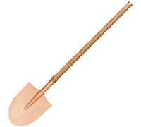 WEDO Pala a punta tonda con clip di bloccaggio, pala di trasferimento, manico in legno lungo 119,4 cm con cerchio in bronzo, strumento di scavo di sicurezza, rame al berillio, non magnetico, standard