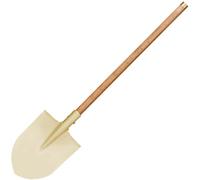 WEDO Pala a punta tonda con clip di bloccaggio, pala di trasferimento, manico in legno lungo 78,7 cm con cerchio in bronzo, strumento di scavo di sicurezza, bronzo in alluminio, standard DIN