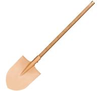 WEDO Pala a punta tonda con clip di bloccaggio, pala di trasferimento, manico in legno lungo 78,7 cm con cerchio in bronzo, strumento di scavo di sicurezza, rame al berillio, non magnetico, standard