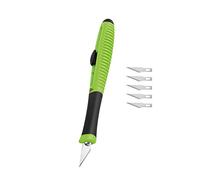 Wedo Pocket - Bisturí con 5 cuchillas de recambio, color verde y negro