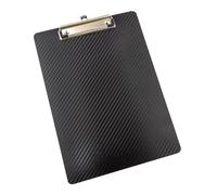 WEDO Portablocco A4 nero effetto carbonio, piastra in polipropilene con robusto morsetto in metallo e occhiello per appendere, formato 31,5 x 22,5 cm, spessore morsetto fino a 8 mm