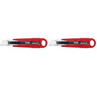 WEDO Safety-Cutter Standard, Klinge: 18 mm, rot/schwarz (Confezione da 2)