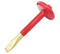 WEDO Scalpello piatto a 9 punti non scintillante, scalpello per mattoni, scalpello per muratura, scalpello per cemento con protezione per la mano spessa, bronzo in alluminio, lunghezza 160 mm, adatto