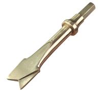 WEDO Scalpello piatto ad aria, punta a scalpello pneumatica non scintillante, larghezza punta 20 mm, lunghezza 175 mm, gambo esagonale da 10 mm, scalpello perforatore, bronzo alluminio, standard DIN,