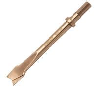 WEDO Scalpello piatto ad aria, punta a scalpello pneumatica non scintillante, larghezza punta 20 mm, lunghezza 125 mm, gambo esagonale da 10 mm, scalpello perforatore, rame berillio, non magnetico,