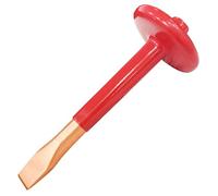 WEDO Scalpello piatto non scintillante, esagonale a 8 punti, scalpello per mattoni, scalpello per muratura, scalpello per cemento con protezione per la mano di spessore, rame al berillio, non