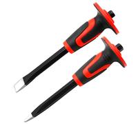 WEDO Set di 2 scalpelli per muratura, estremità appuntita, scalpello a estremità piatta, dimensioni 11 x 16 mm, scalpello per calcestruzzo con protezione per la mano di spessore, utilizzato per