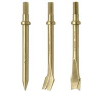 WEDO Set di 3 scalpelli ad aria non scintillanti, larghezza punta 20 mm, lunghezza 175 mm, gambo esagonale 10 mm, bronzo alluminio, varietà di punte pneumatiche per scalpello per molteplici