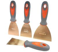 WEDO Set di 4 raschietti per stucco anti-scintille, lama 5,1 cm + 7,6 cm + 10,2 cm + 12,7 cm, raschietto di sicurezza per vernice senza scintille con manico in fibra di vetro, rame al berillio, non