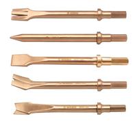 WEDO Set di 5 scalpelli ad aria non scintillanti, larghezza della punta 20 mm, lunghezza 125 mm, gambo esagonale da 10 mm, rame berillio, non magnetico, punta a scalpello pneumatica multipla,