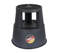 WEDO Sgabello a rotelle Super Step in plastica infrangibile - Piedino a forma di elefante, certificato TÜV GS - Made in Germany - Altezza ca. 43 cm, portata 150 kg, colore grigio