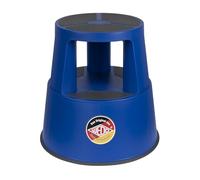 WEDO Sgabello a rotelle Super Step in plastica infrangibile - Piedino a forma di elefante, certificato TÜV GS - Made in Germany - Altezza ca. 43 cm, portata 150 kg (blu)