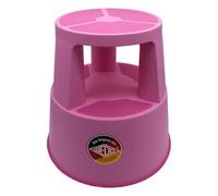 WEDO x FRNK - Sgabello con rotelle Super Step - Robusto sgabello in plastica, certificato TÜV/GS secondo EN 14183-F, antiscivolo, arrotolabile, Made in Germany, altezza ca. 43 cm, portata 150 kg, pink