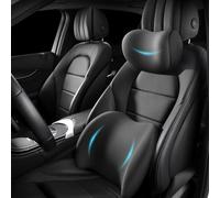 WEDSLK Poggiatesta e Cuscino Lombare ergonomico per sedili Auto per Suzuki Jimny JB64W JB74W, Supporto Lombare e Cuscino per Collo Regolabile,Black-Headrest And Lumbar Cushion