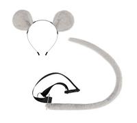 Weduspaty Banca per Le Orecchie del Mouse, Fascia e Coda delle Orecchie del Mouse, Costume di Ratto Regolabile Pieghevole Morbido per Il Cosplay in Maschera di Halloween