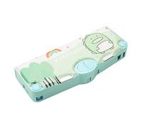 Weduspaty Case a matita pop-out, custodia a matita scolastica con pulsante, affiliatore, sovrano e gomma, custodia per bambini per bambini (dinosauro verde)