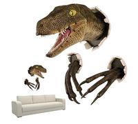 Weduspaty Dinosaur Head Wall Monte 3D Dinosaur Wall Art Sculpture Accessori per la Camera da Letto di Dinosauri a Parete