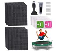 Weduspaty Kit di Riparazione del Trampolino, Kit di Riparazione Patch di Trampolino, 10pcs 4x4 Patch Quadrato Impermeabile, Facile da Usare, Accessori multifunzionali per all'aperto