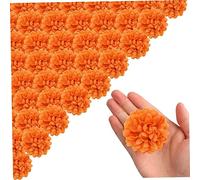 Weduspaty Marigold FLOORE GUASTI BUGGIO, Halloween ARTICIFICIALI Marigold AGRI SEGNI 60PCS 1, 97 Pollici di Seta per Le Forniture per Feste di Halloween Arancione
