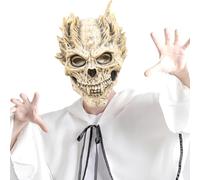 Weduspaty Maschera scheletro, maschera Ghostface, cranio a testa piena in lattice, horror pazzo di Halloween per gli accessori per costumi