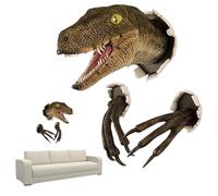 Weduspaty Monte murale della parete della testa di dinosauro 3D Dinosaur Wall Art Sculpture Accessori per la camera da letto di dinosauri a parete a parete per casa, tassidermia