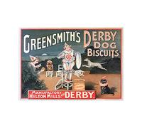 Wee Blue Coo Ad Dog Biscuits Greensmith Derby Clown Circus Wall Art Print verde Circo Parete