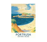 Wee Blue Coo Beach Coast Harbour Portrush Northern Ireland Picture Wall Art Print Spiaggia Costa Porto Irlanda Immagine Parete