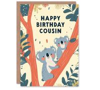 Wee Blue Coo Birthday Card Cute Koala Bears On A Tree Illustration For Cousin