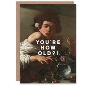 Wee Blue Coo Birthday Card You're How Old?! Shocked Caravaggio Painting Funny