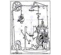 Wee Blue Coo BRANESTAWM POTATO PEELING MACHINE HEATH ROBINSON ART PRINT POSTER Stampa artistica Manifesto
