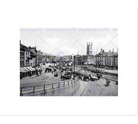 Wee Blue Coo Bristol St. Augustine's Bridge England Old BW Wall Art Print