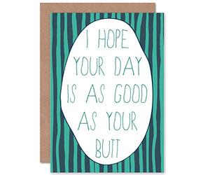 Wee Blue Coo CARD BIRTHDAY CELEBRATION HAPPY CHEEKY BUTT GAG PRESENT GIFT