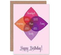 Wee Blue Coo CARD BIRTHDAY HAPPY MUM MOTHER VENN DIAGRAM STARS GIFT