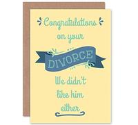 Wee Blue Coo CARD GREETING DIVORCE WE DIDN'T LIKE HIM FUNNY