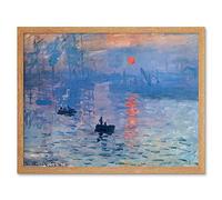 Wee Blue Coo Claude Monet Impression Sunrise Old Master Painting Art Print Framed Poster Wall Decor 12X16 Inch Alba Vecchio maestro Pittura Manifesto Parete