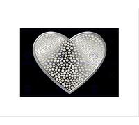 Wee Blue Coo Diamond Heart Silver Bling Art Wall Art Print Cuore Parete