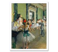 Wee Blue Coo Edgar Degas Ballet Class Old Master Painting Art Print Framed Poster Wall Decor 12X16 Inch Palla Vecchio maestro Pittura Manifesto Parete