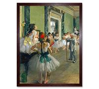 Wee Blue Coo Edgar Degas Ballet Class Old Master Painting Art Print Framed Poster Wall Decor 12X16 Inch Palla Vecchio maestro Pittura Manifesto Parete