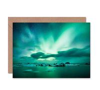 Wee Blue Coo Greeting Gift Photo Arctic Aurora Borealis Northern Lights Sealed Greeting Card Plus Envelope Blank inside Regalo Fotografia Luce