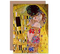 Wee Blue Coo Gustav Klimt - The Kiss Sealed Greeting Card Plus Envelope Blank inside Il saluto sigillato dal bacio