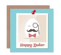 Wee Blue Coo HAPPY EASTER GENTLEMAN EGG CARTOON BLANK GREETINGS CARD ART