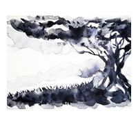 Wee Blue Coo Ink Abstract Tree Unframed Art Print Poster Wall Decor 12x16 inch Astratto Albero Manifesto Parete