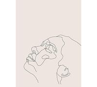 Wee Blue Coo Line Drawing Faces Woman Minimalist Unframed Wall Art Print Poster Home Decor Premium Disegno Viso Donna Parete Manifesto Casa